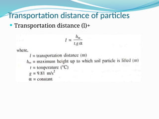 Transportation distance of particles
 Transportation distance (l)+
 