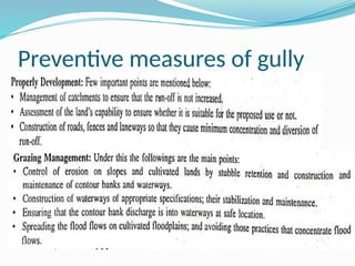 Preventive measures of gully
 