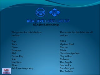 Rca/jive label group