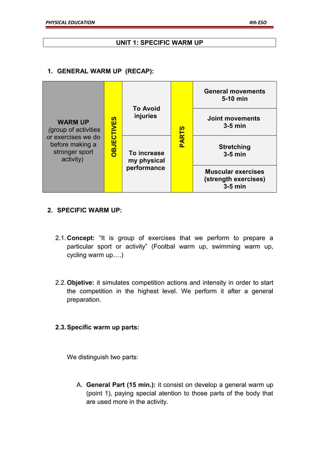 Unit 1 specific warm up | DOC