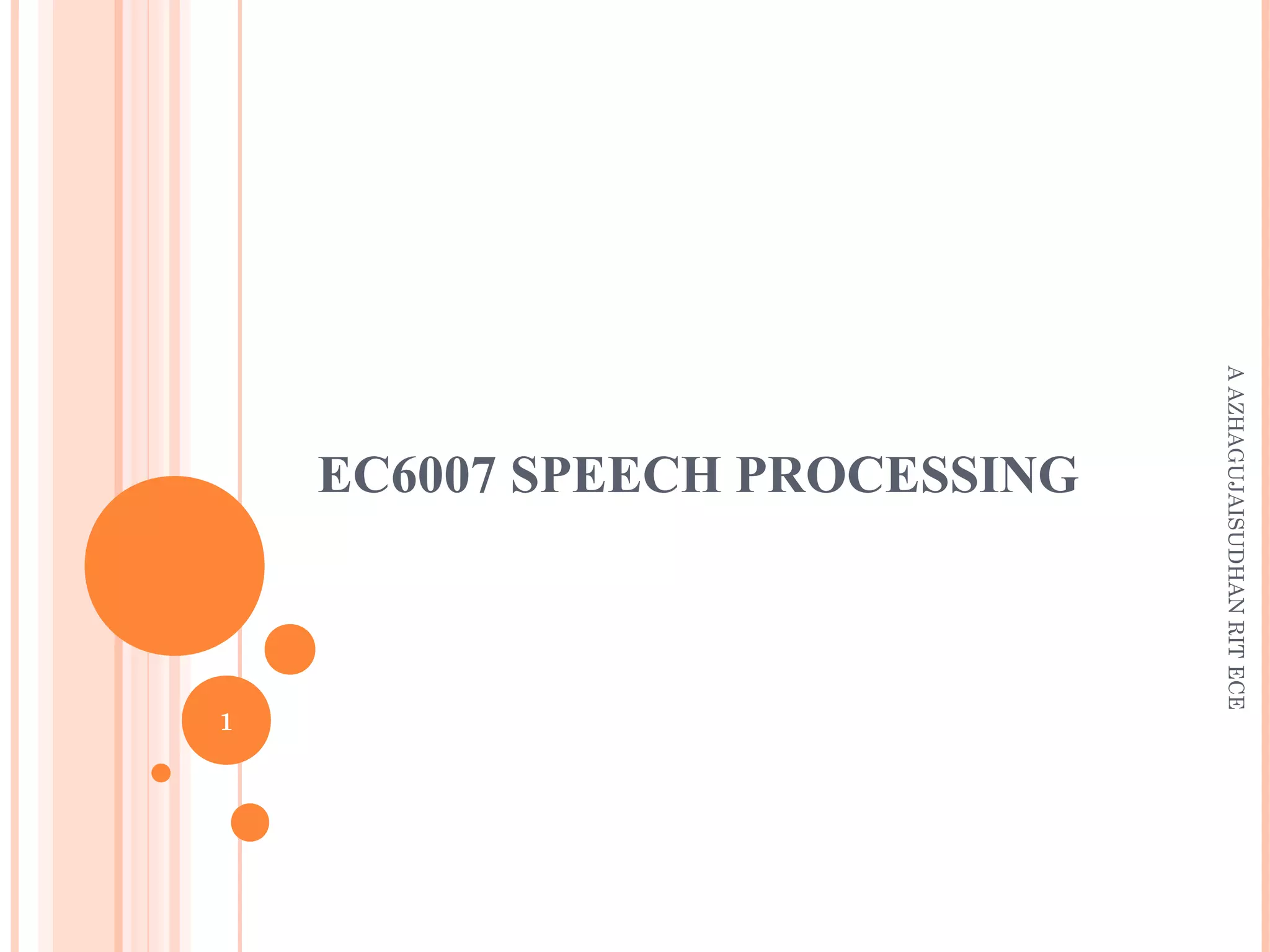 Unit 1 speech processing | PPT | Digital Audio | Computer Software and ...