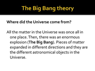 UNIT 1. THE EARTH AND THE UNIVERSE | PPTX