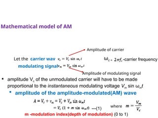 AMPLITUDE MODULATION techniques- DSBSC, DSBFC, SSB, VSB | PPTX