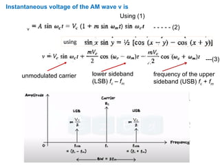 AMPLITUDE MODULATION techniques- DSBSC, DSBFC, SSB, VSB | PPTX