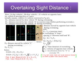 Overtaking Sight Distance :
 