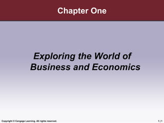 Copyright © Cengage Learning. All rights reserved. 1 | 1 Chapter One Exploring the World of Business and Economics 