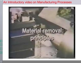 An Introductory video on Manufacturing Processes
 