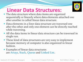 Classification of Data Structure -Linear and Non Linear | PPTX