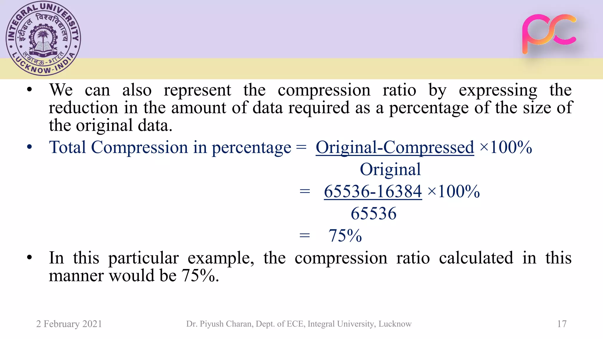 Unit 1 Introduction to Data Compression | PPT