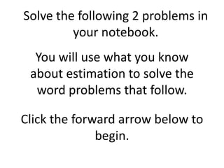 Unit 1 word problems | PPT