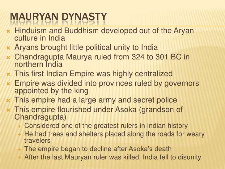 Mauryan Empire Spice Chart