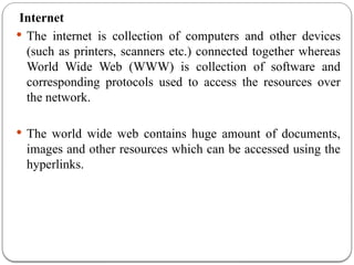Web technology Introduction, web client & server communication,HTML ...