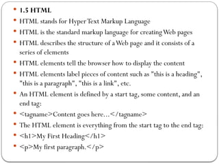 Web technology Introduction, web client & server communication,HTML ...