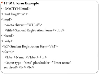 Web technology Introduction, web client & server communication,HTML ...