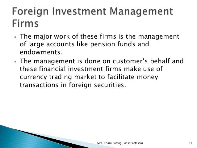 Role of participants in forex market