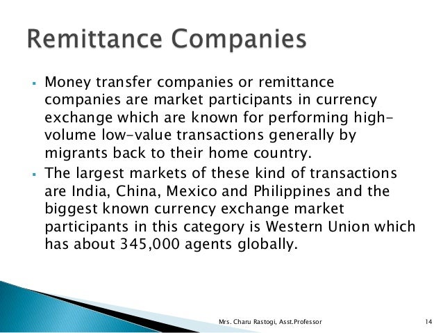 Role of participants in forex market