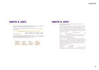 12/01/2010




UNITÀ 2. ARTI                                                 UNITÀ 2. ARTI



            Fascismo– mafia– pizza– ristorante ‐ cantare




                                                                                      8
 