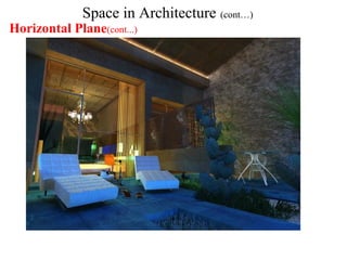Space in Architecture (cont…)
Horizontal Plane(cont...)
 
