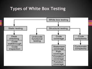 Types of White Box Testing
 