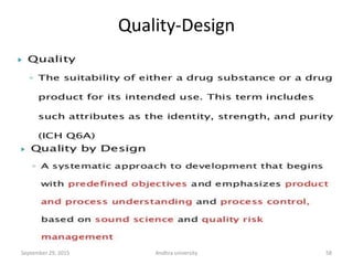 Quality-Design
September 29, 2015 Andhra university 58
 