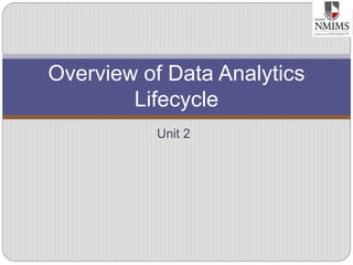 Unit 2
Overview of Data Analytics
Lifecycle
 