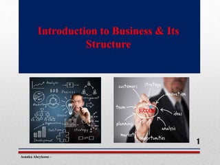 Introduction to Business & Its
Structure
Asanka Abeykoon -
1
 