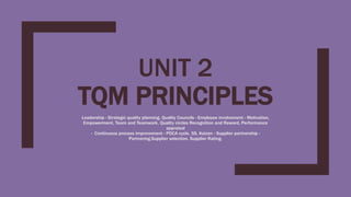 TQM PRINCIPLES 