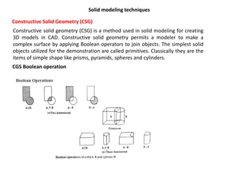 Csg Modelling CAD - UNIT 2 (Geometric Modelling) | PPTX