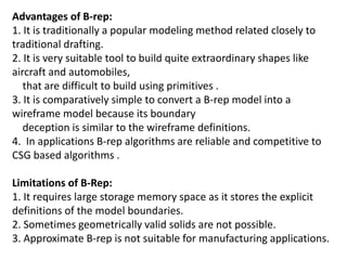 CAD - UNIT 2 (Geometric Modelling) | PPTX