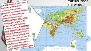 1. THE RELIEF OF
THE WORLD.
 