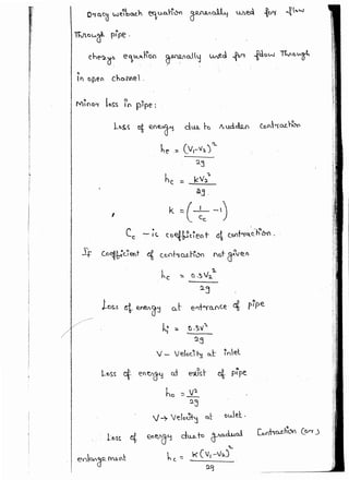 0f'f o.~ we~bClCh ~u..o..f~ r~ ...):)eel {ory ~l,.~-V
TIrttHAt pipe .
Ir
.---
Lt~S~ ot Qf)~(Y1 dlll. h~ ~ ud~ C.orJ!"fo.ti~
he .~ (V1-V2. ') rt.
2_~
'l.
kV2.
&j.
I k ~ c~c -1)
C
..
c -.- ··~
Cc~c..l~t c{ c...c()t'los..Hoo nc::J crove_C
l.os.s
he
~
- () .s}2..
~J
4 e_neJcr oJ el')ha..~c.e. at
haI
~
'C).!)v''L
2.3
V- VeJocJ ~ o..l:-
ho :: V'L
2_3
fnel
J-7 rdo~lf:j o.t oLLie:.
Los~ ~ eneJ'Icr dWLto (pa.d.uol
0
P'Pe.
 