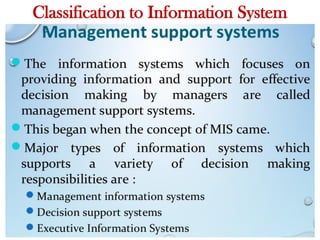 Classification to Information System
 
