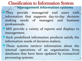 Classification to Information System
 