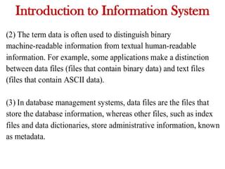 Introduction to Information System
 