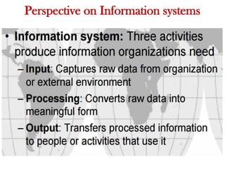 Perspective on Information systems
 