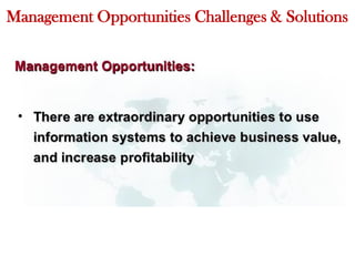 Management Opportunities Challenges & Solutions
 