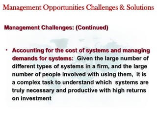 Management Opportunities Challenges & Solutions
 