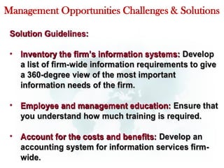 Management Opportunities Challenges & Solutions
 