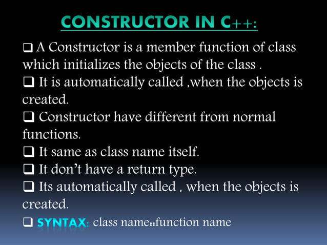 constructor and destructor | PPTX | Programming Languages | Computing