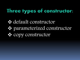constructor and destructor | PPTX | Programming Languages | Computing