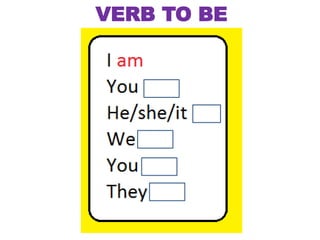 VERB TO BE
 