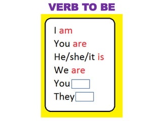 VERB TO BE
 