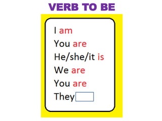 VERB TO BE
 