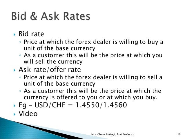 Bid rate and offer rate in forex