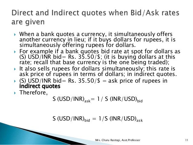 Direct quote example forex