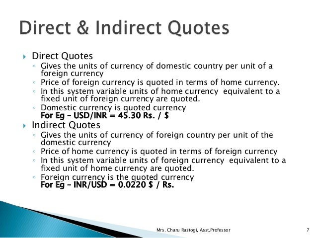 direct quotation forex