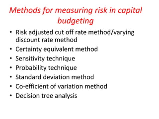 Cut Off Rate methods of capital budegeting | PPTX