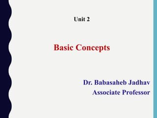 Unit 2
Basic Concepts
Dr. Babasaheb Jadhav
Associate Professor
 