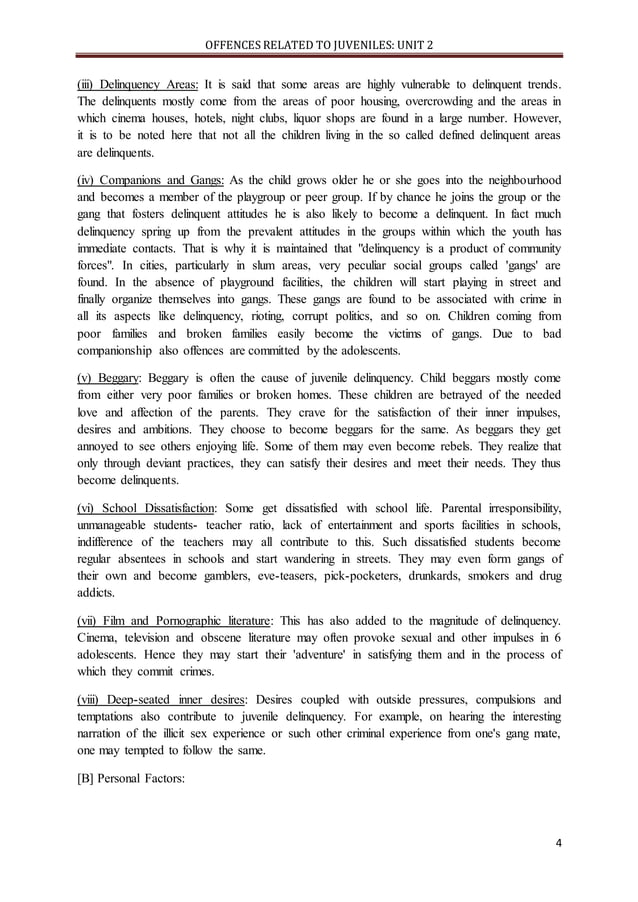 Meaning and causes of juvenile delinquency