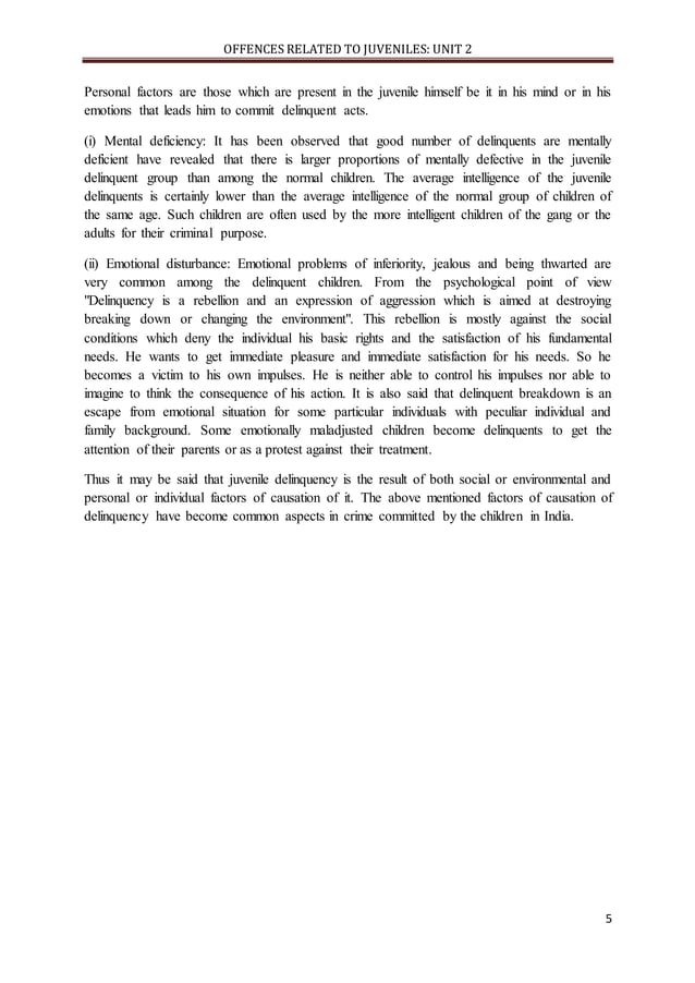 Meaning and causes of juvenile delinquency